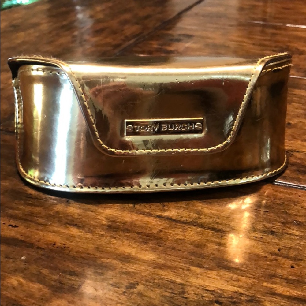 Gold Tory Burch Sunglass Case